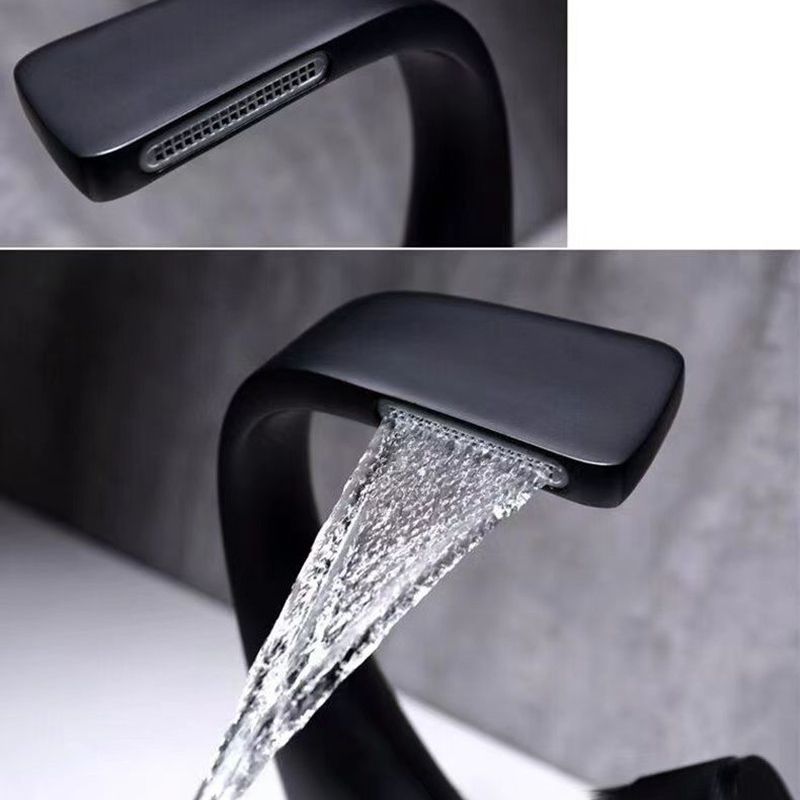 Knob Handle Faucet Contemporary Style Faucet with Waterfall Spout