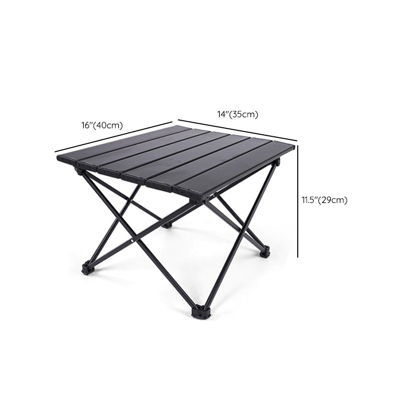 Black Aluminum Picnic Table Modern Outdoor Rectangle Shape Foldable Picnic Table