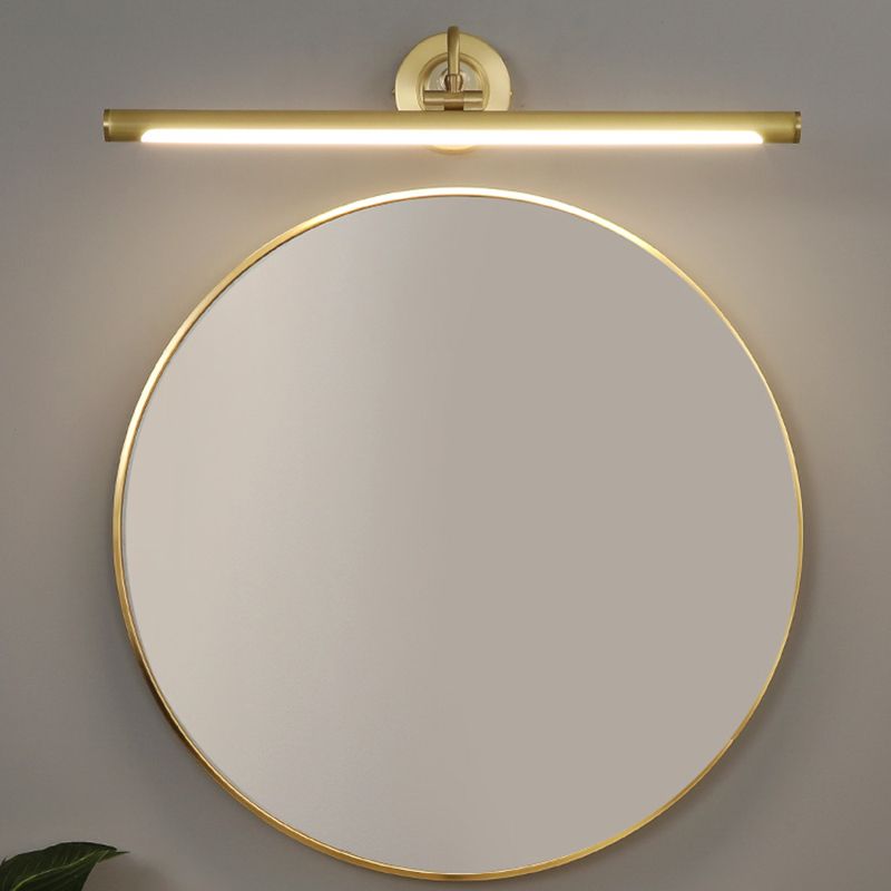 Modern Style Linear Shade Wall Sconce Metal 1 Light Sconces in Brass Finish