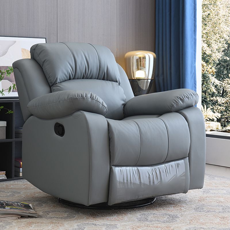 Contemporary Home Theater Recliner Metal Rocking Manual-Push Botton Solid Color