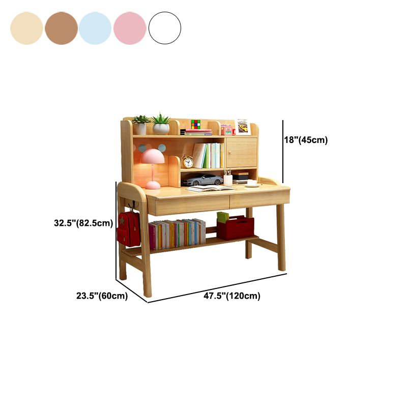 Rectangular Office Desk Solid Wood Modern Writing Desk for Home