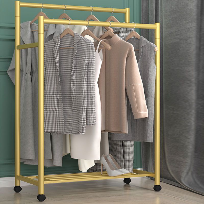 Contemporary Entryway Kit Metal Hanging Rails and Storage Shelving Coat Rack