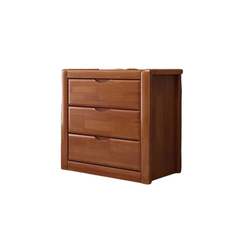 Modern 15.74" Wide Accent Chest Brown Rubberwood Chest with Drawers