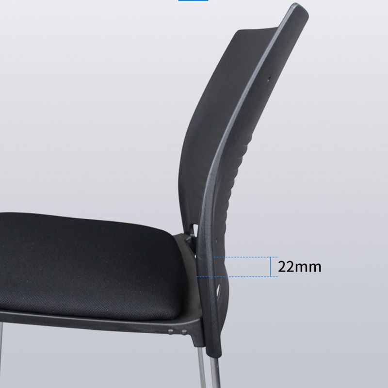 Silver Steel Frame Conference Chair Low Back Lumbar Support Chair