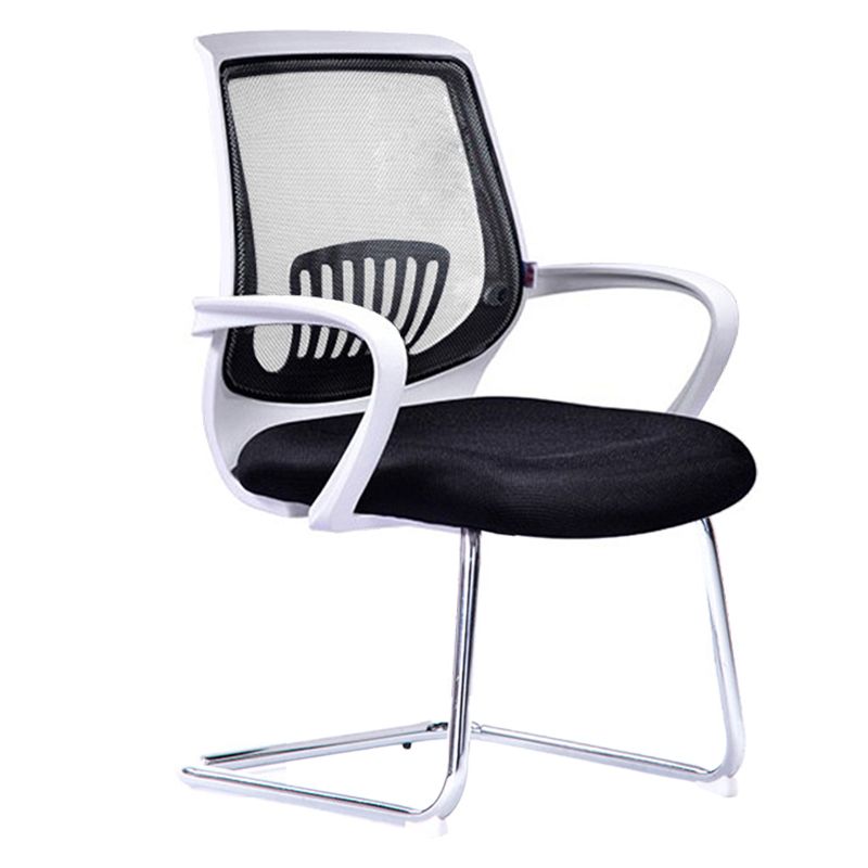 Mid-Back Office Chair Contemporary Ergonomic No Wheels Desk Chair