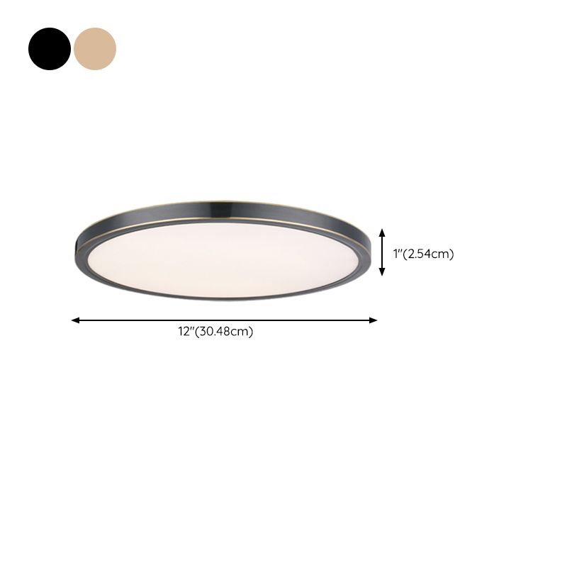 Metal LED Modern Flush Mount Circle Shape Ceiling Light with Acrylic Shade for Living Room