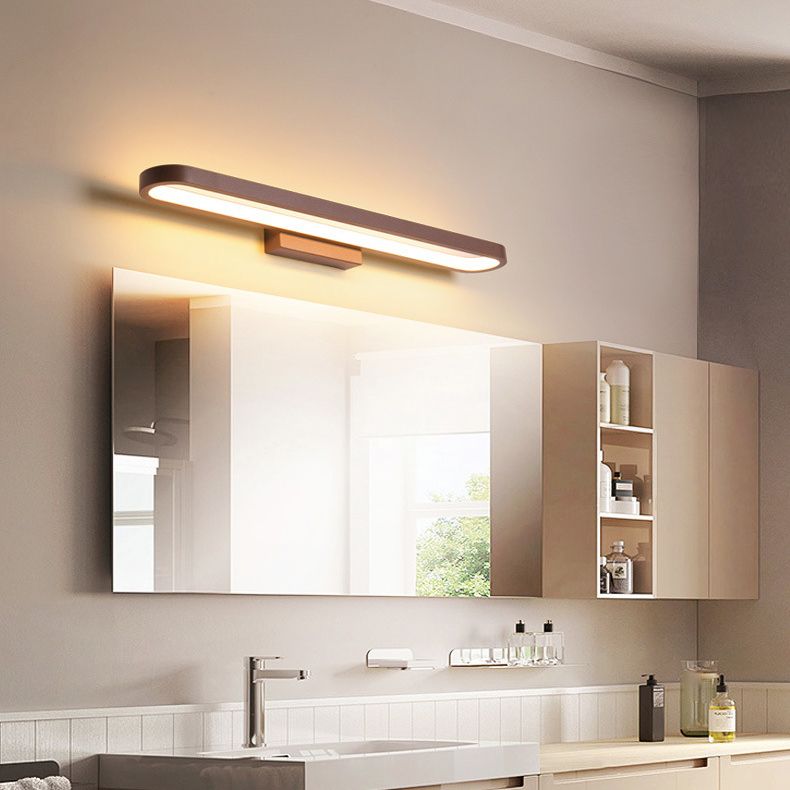 Moderna tocador LED Light Forma Mirror de forma delantera con sombra acrílica para el baño