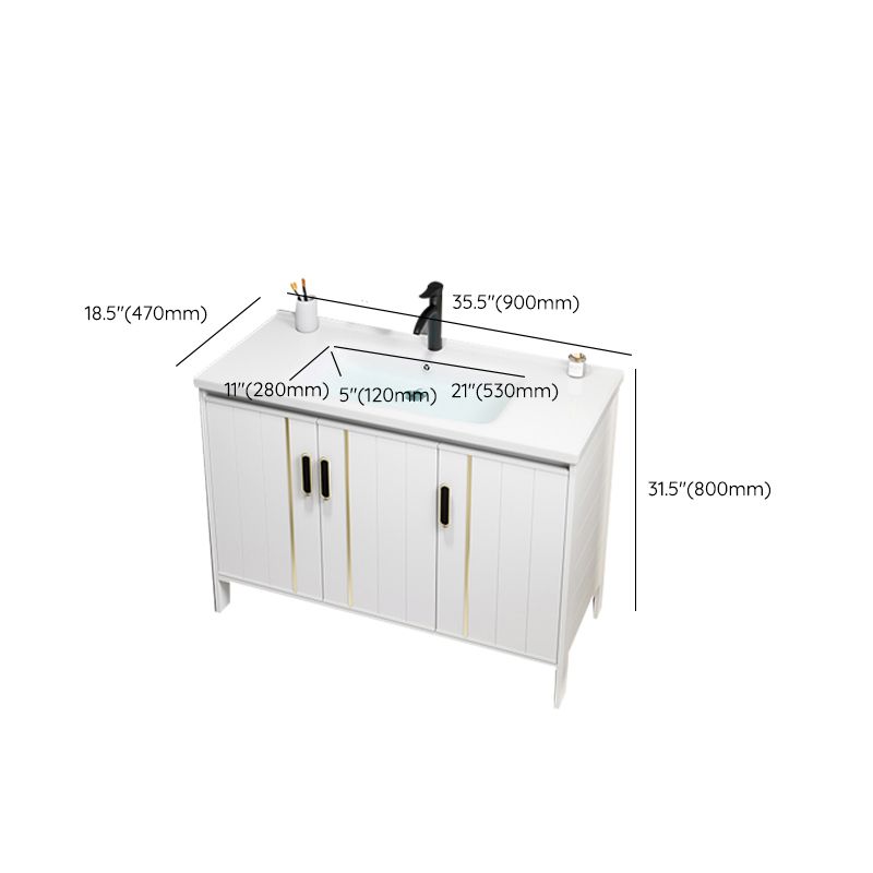 Metal Sink Vanity Freestanding Bathroom Sink Vanity with Single Sink