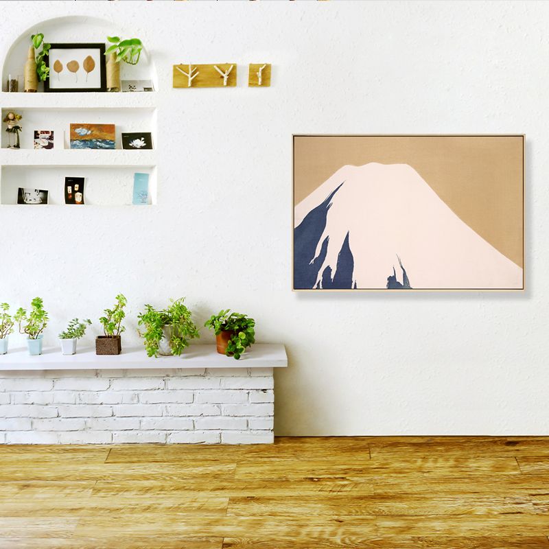 Pastel Mountain Canvas Wall Art Nature Scenery Asian Textured Wall Decor for Room