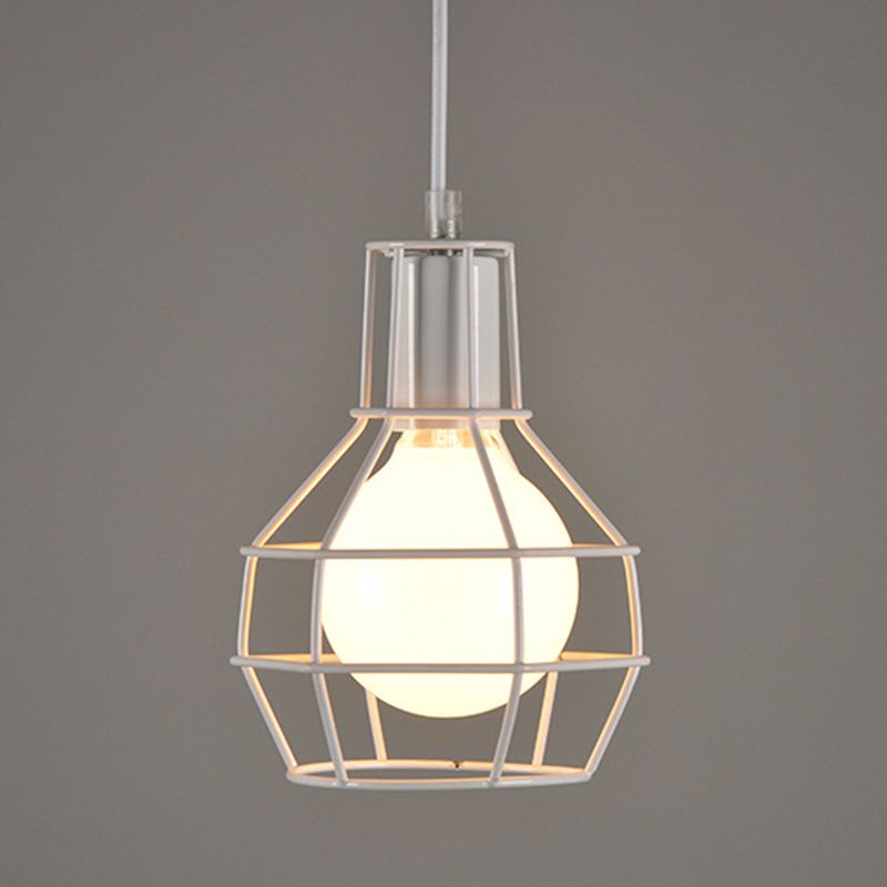 Industrial  Cage Pendant Light Glass 1 Light Pendant Lighting Fixtures