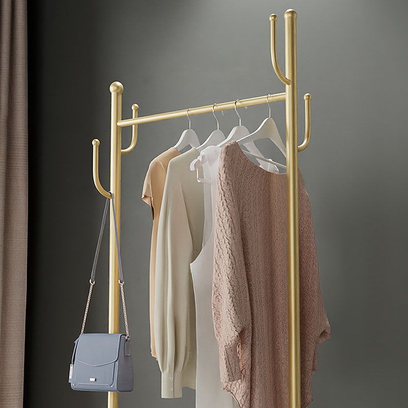 Gorgeous Clothes Hanger Basket Storage Free Standing Metal Coat Rack for Living Room