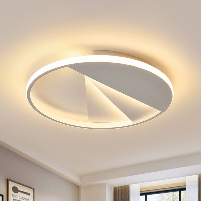 18"/21.5" Dia Ronde Snijden LED Plafondlamp Eenvoudige Aluminium Wit Flush Mount Fixture in Warm/Wit/3 Kleur Licht