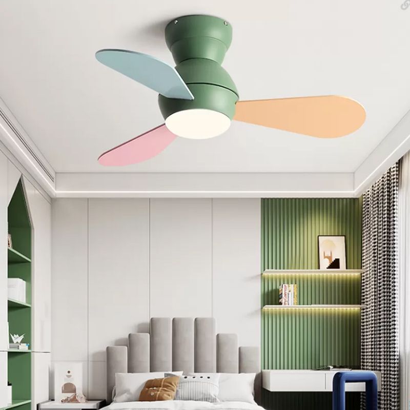 Colorful LED Ceiling Fan Light Modern Metal 1 Light LED Ceiling Fan for Children's Room