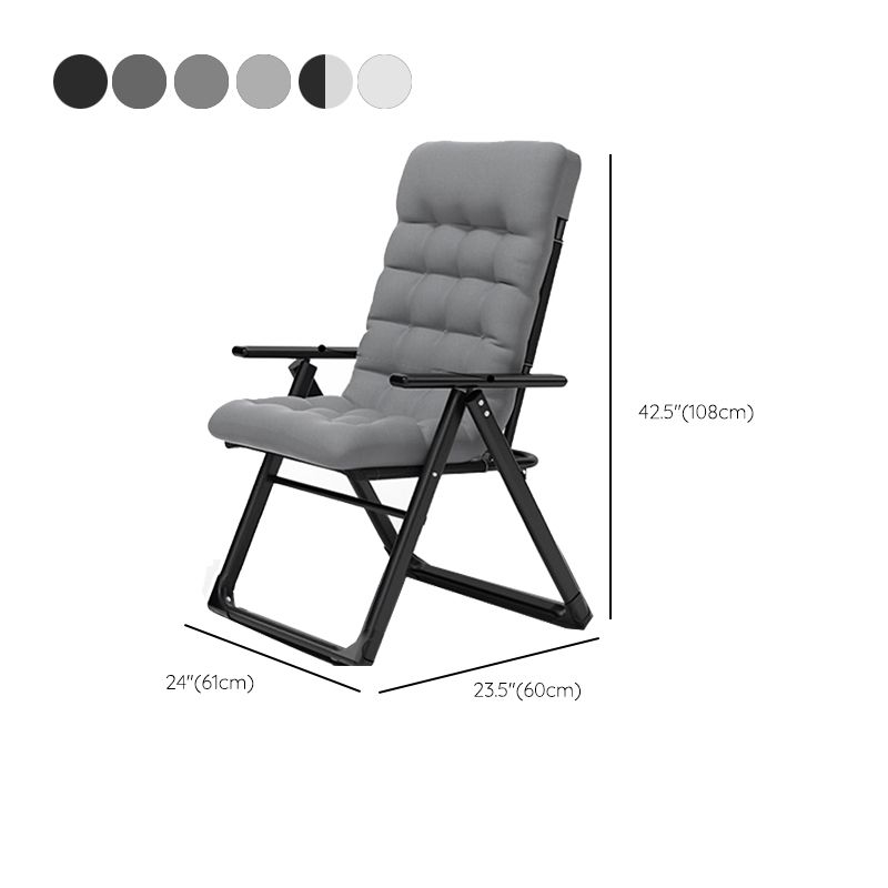 Contemporary Recliner Chair with Metal Base with Position Lock Back