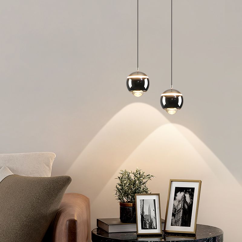 Postmodern Aluminum Pendant Light Globe LED Hanging Pendant for Bedroom