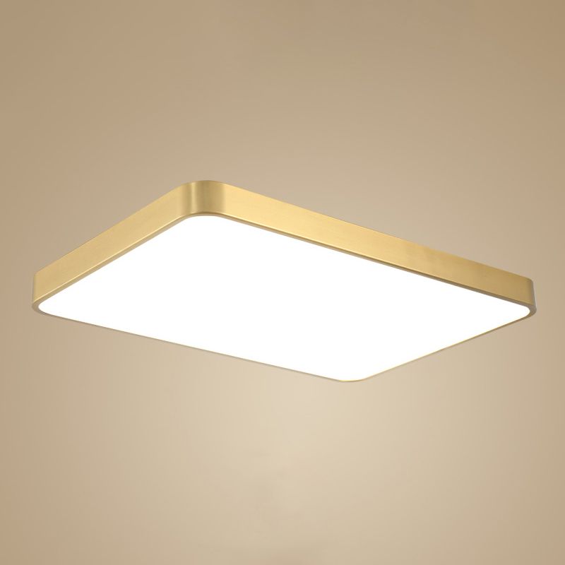 Geometry Shape LED Ceiling Lamp Modern Copper 1 Light Flush Mount for Living Room