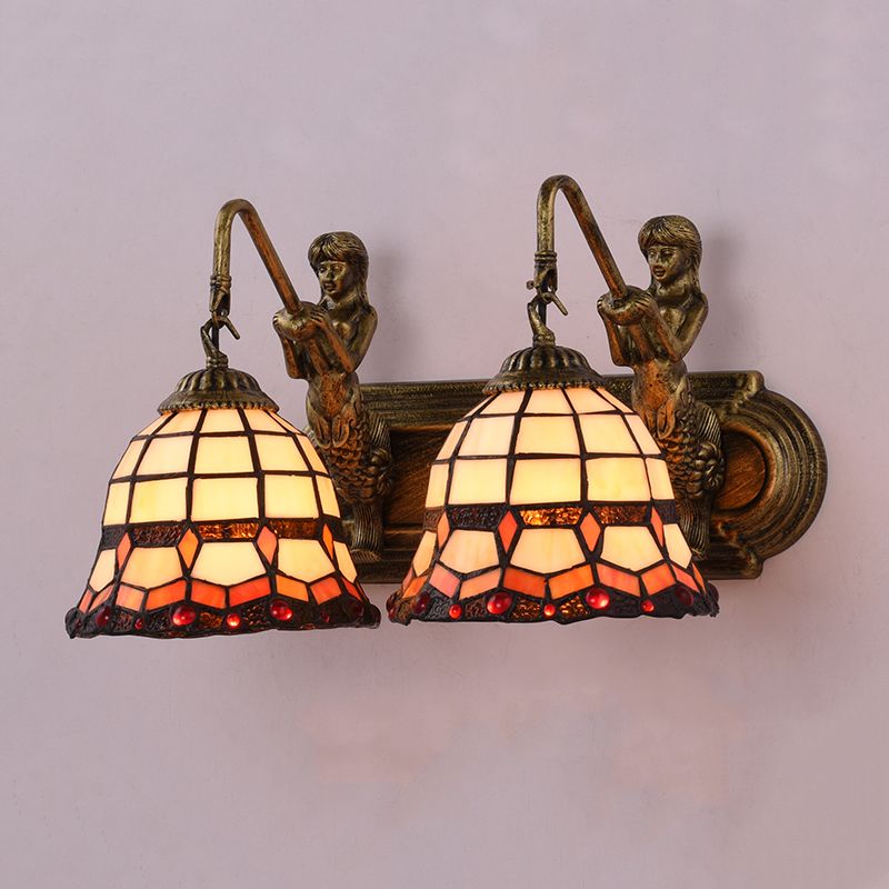 Nordic Style Iron Vanity Light Mermaid Shape Vanity Lamp for Shower Room