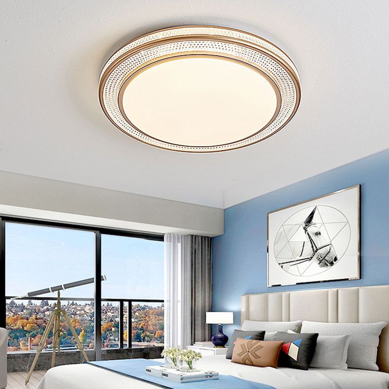 1 Light Circular Flush Mount Fixture Simplicity Metal Flush Light for Living Room