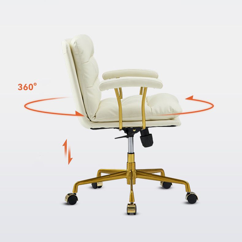 Modern Fixed Arms Desk Chair Height-adjustable Ergonomic Office Chair