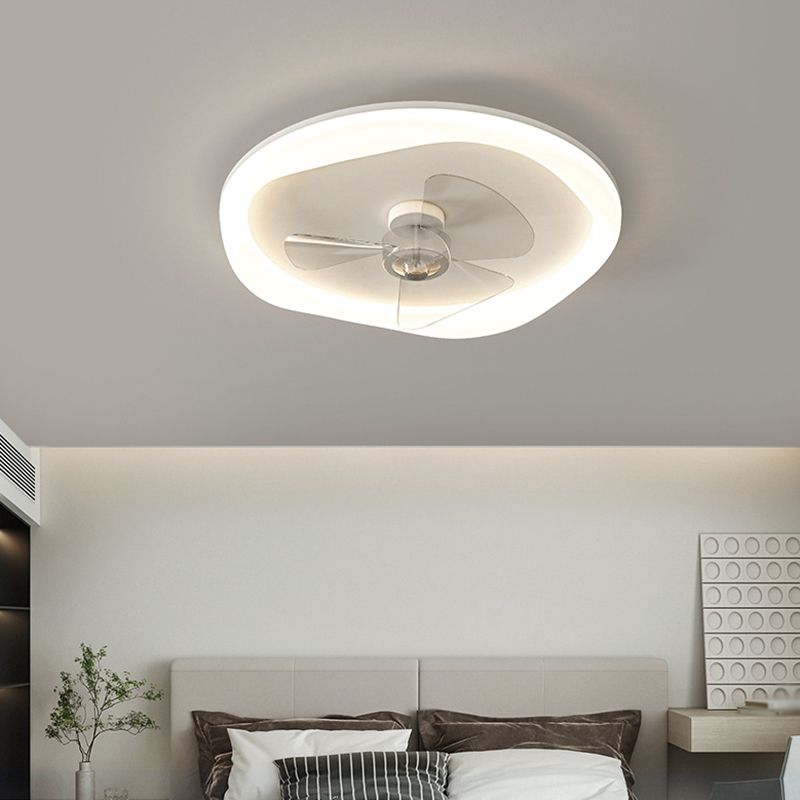 Modernism Single White Finish LED Unique Acrylic Ceiling Fan Light