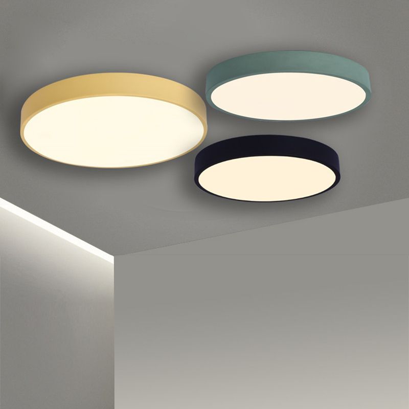 1-Light Round Shade Flush Mount Modern Simple Style Flush Mount Ceiling Light Fixtures