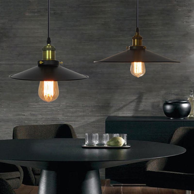 1 Light Cone Ceiling Pendant Industrial Style Metal Hanging Light Fixtures for Restaurant