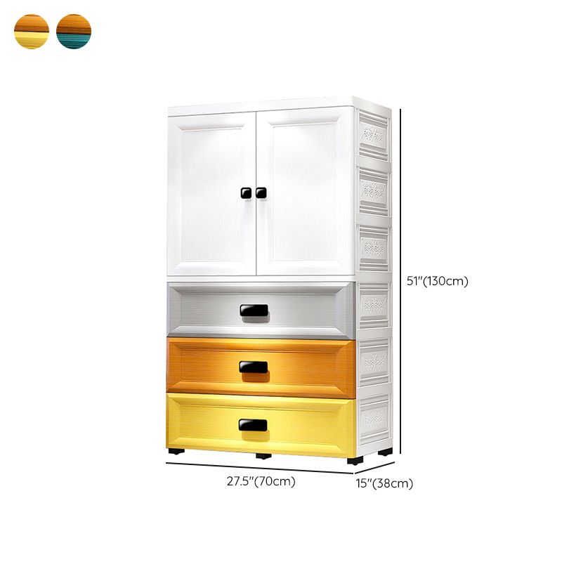 Modern Style Kid's Wardrobe Plastic Kids Closet with Drawers for Bedroom