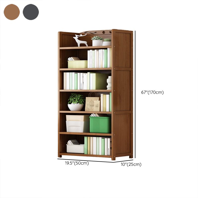 Vertical Contemporary Bamboo Bookcase Open Back Bookshelf for Office