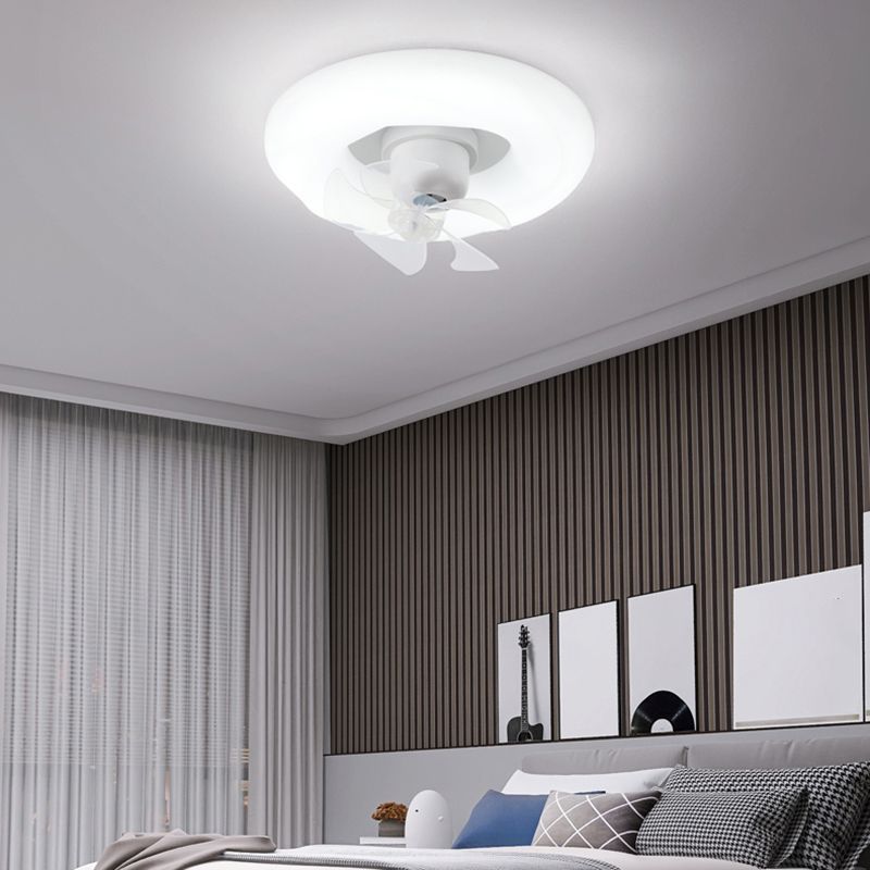 Nordic Style Ceiling Fan Lamp Circle Shape Ceiling Fan Light for Bedroom