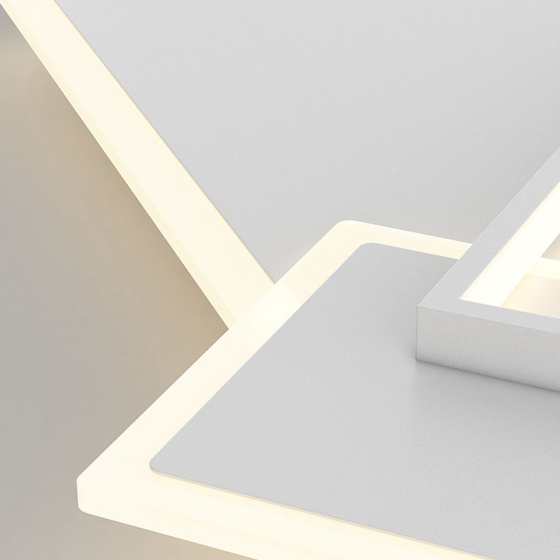 Square 3 - Light LED Ceiling Mount in Matte White Iron and Acrylic Flush