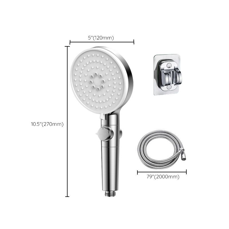 Contemporary Handheld Shower Head Round Shower Head Combo in Silver