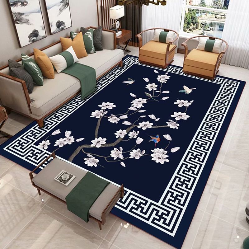 Multicolor Distressed Area Carpet Polyester Ink Effect Indoor Rug Anti-Slip Backing Carpet for Living Room