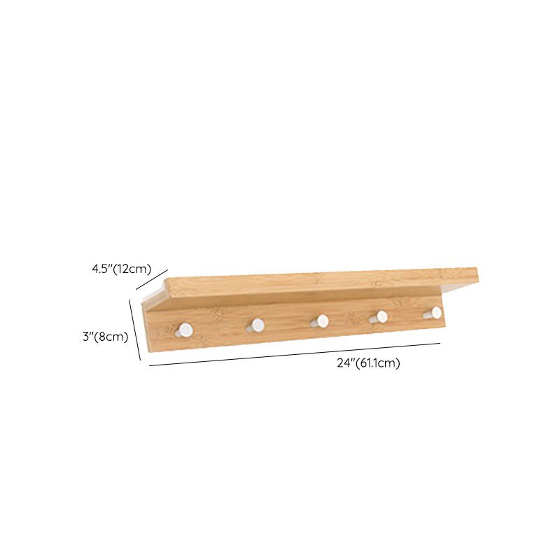 Modern Coat Hanger Wood Wall-Mounted with Shelves and Hooks Entryway Kit