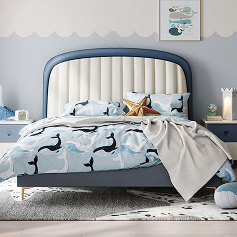 Modern Leather Standard Bed Upholstered Headboard No Theme Kids Bed