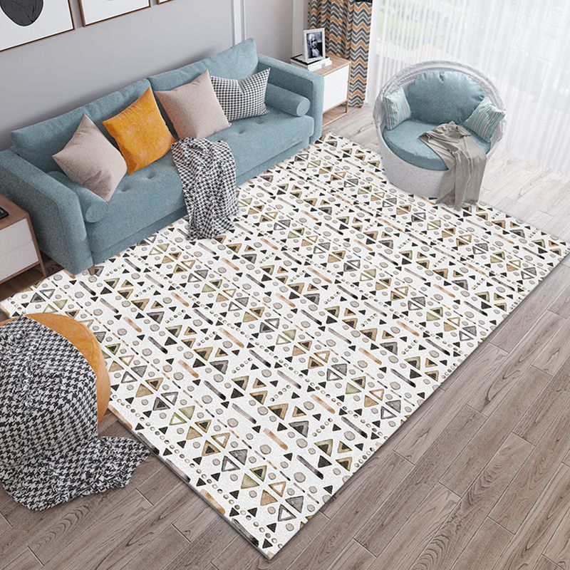 Light Color Bedroom Carpet Boho-Chic Southwestern Pattern Area Rug Polyester with Easy Care Rug