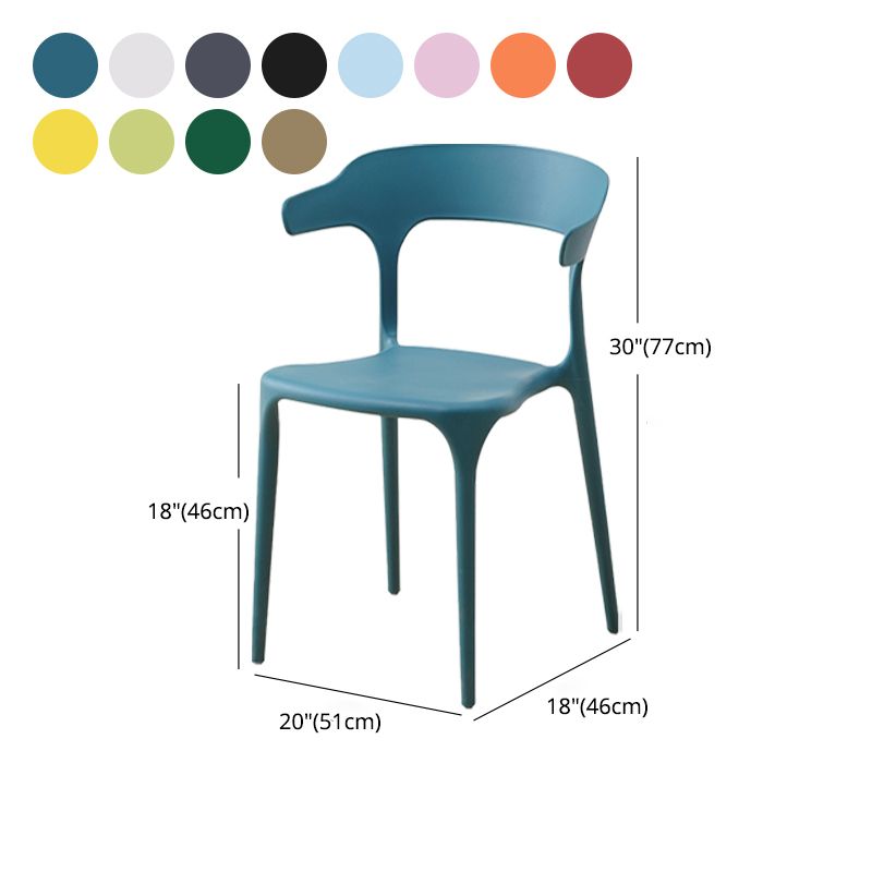 Contemporary Plastic Home Dining Side Chair Open Back Stacking Side Chair