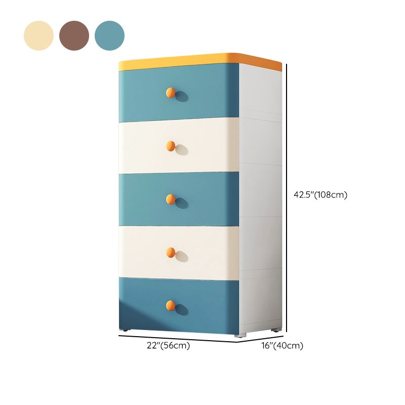 Scandinavian Kids Dresser Set Vertical Plastic Nursery Dresser with Drawers for Bedroom