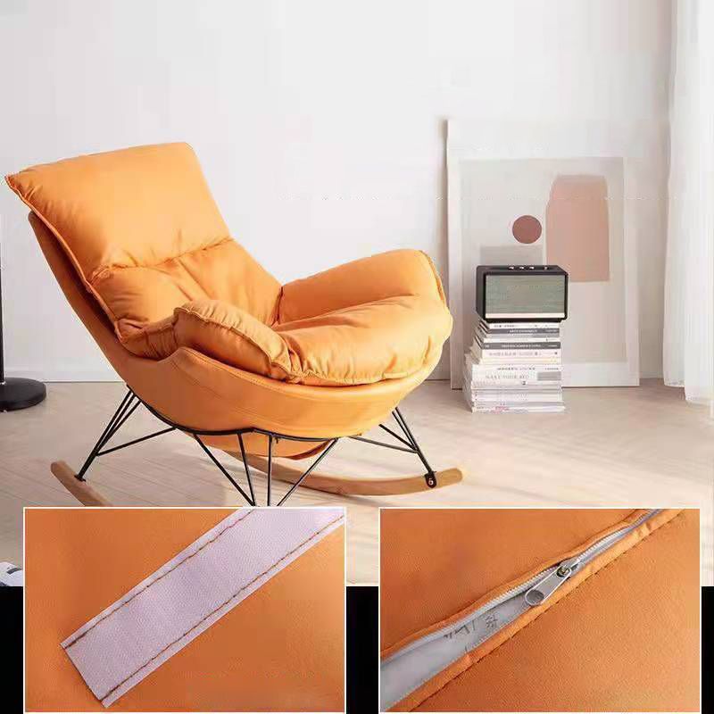 Contemporary Plain Rocking Chair Faux Leather Water Resistant Glider Chair
