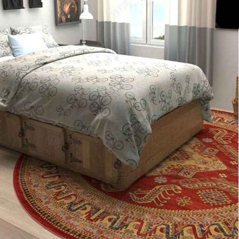 Retro Blumenbereich Teppich mehrfarbiger orientaler Teppich Polyester Haustierfreundliche Nicht-Schlupf-Rückenwaschableutnant für Schlafzimmer