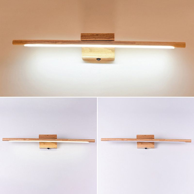 1 Light Wall Mounted Light Modern Wood Sconce Light Fixture for Washroom