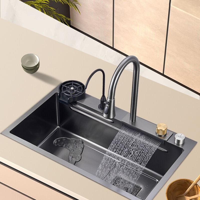 Classic Style Kitchen Sink Corrosion Resistant 5 Holes Kitchen Sink with Drain Assembly