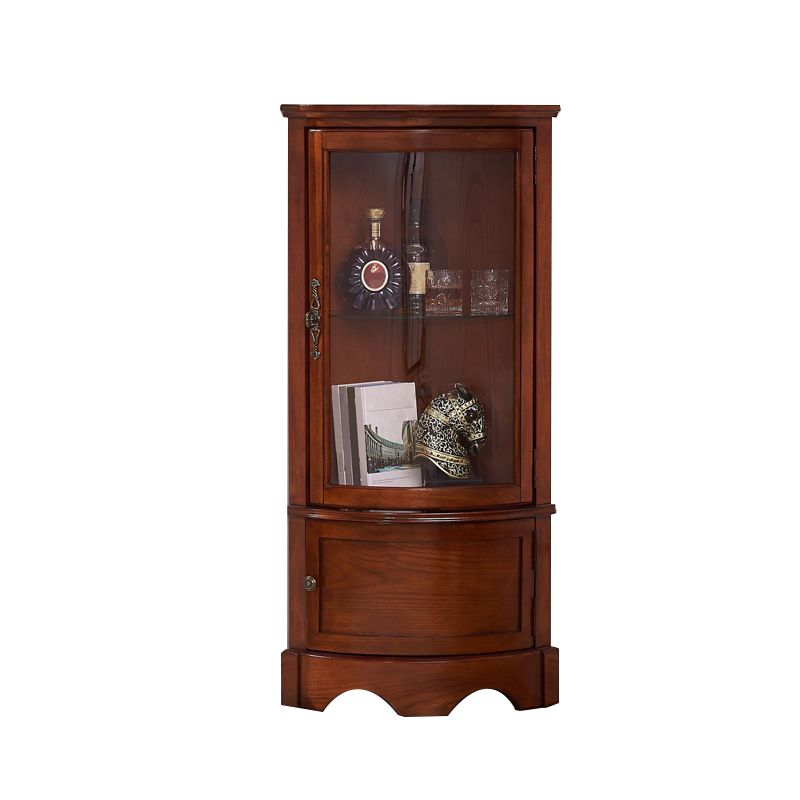 Mid-Century Modern Accent Cabinet Square Side Cabinet with Glass Paned