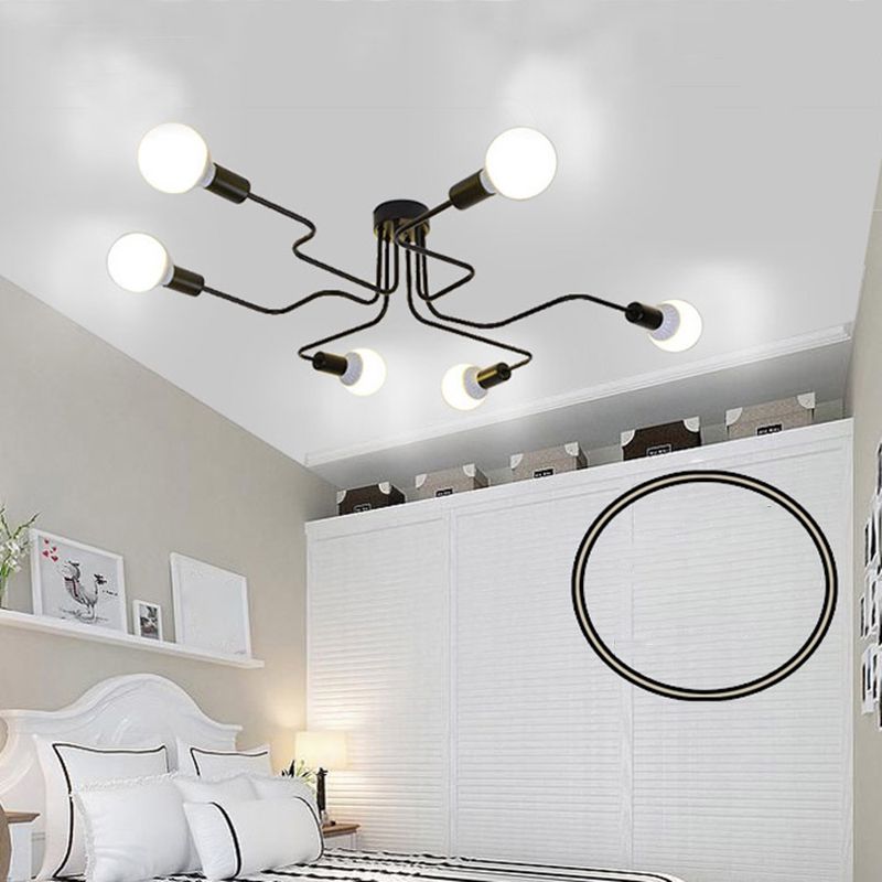 Metal Spiral Flush Mount Light Modern Multi Lights Flush Ceiling Light Fixtures