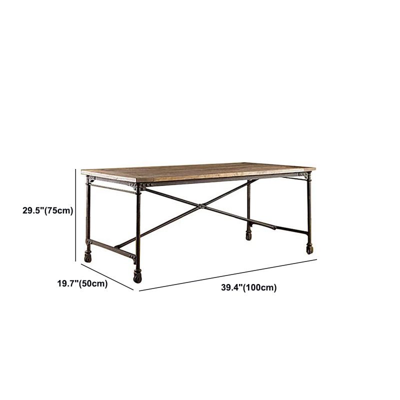 Industrial Solid Wood Office Desk Rectangular Writing Desk for Home