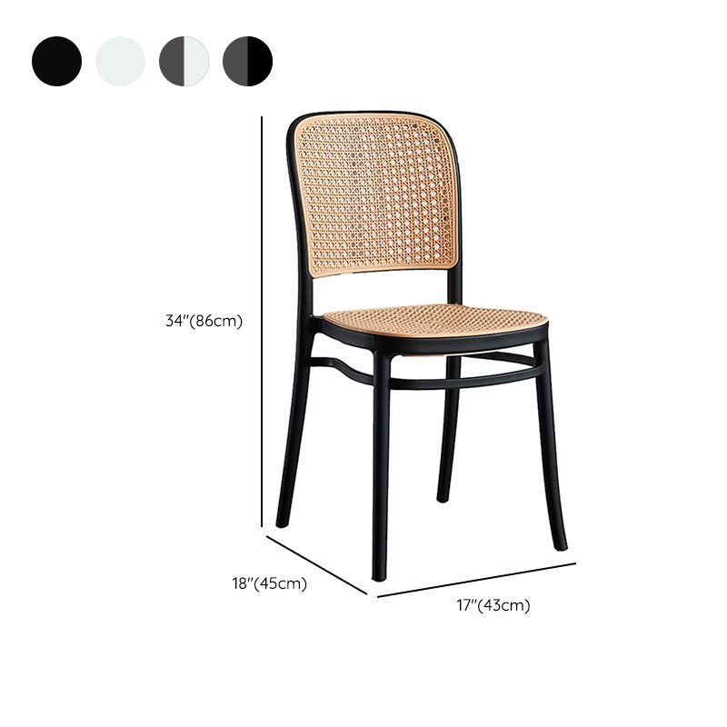 Tropical Plastic Outdoor Bistro Chairs Stacking Outdoors Dining Chairs