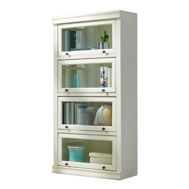 Wooden Standard Bookcase Modern Style Closed Back Vertical Bookshelf