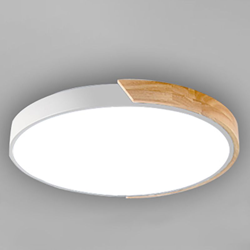 1 Light Round Flush Mount Light Modern Style Metal Flush Mount Lamp