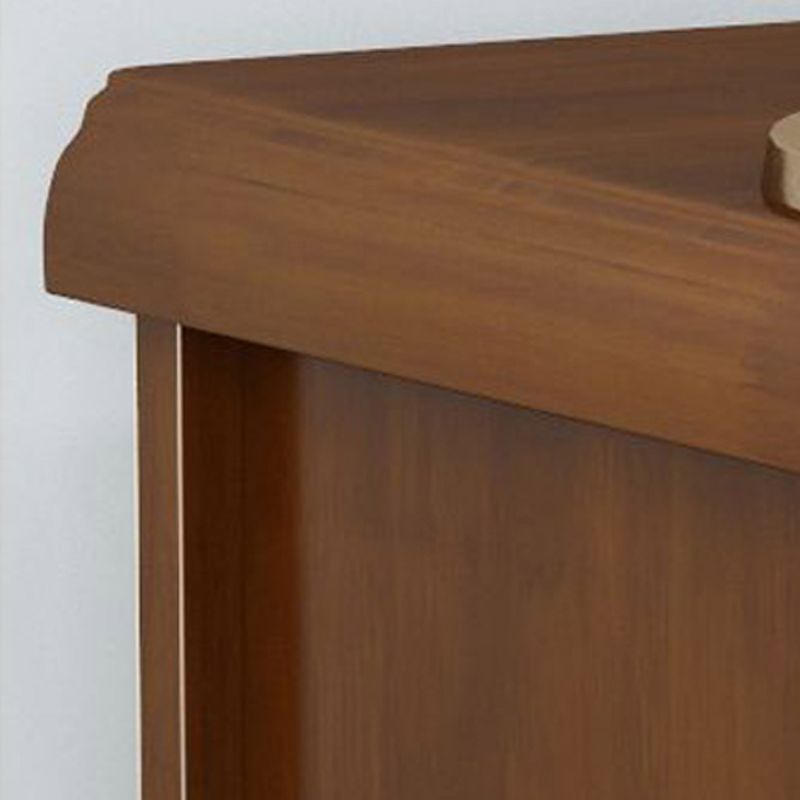 Traditional Lower Shelf Nightstand Solid Wooden Bedside Cabinet for Bedroom