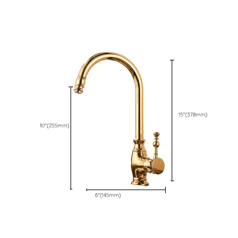 Traditional Bar Faucet 1-Handle with Supply Lines Kitchen Faucet in Gold