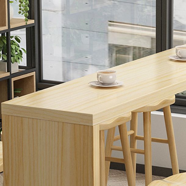 Nordic Rectangle Bar Counter Table Wooden Dining Table for Kitchen